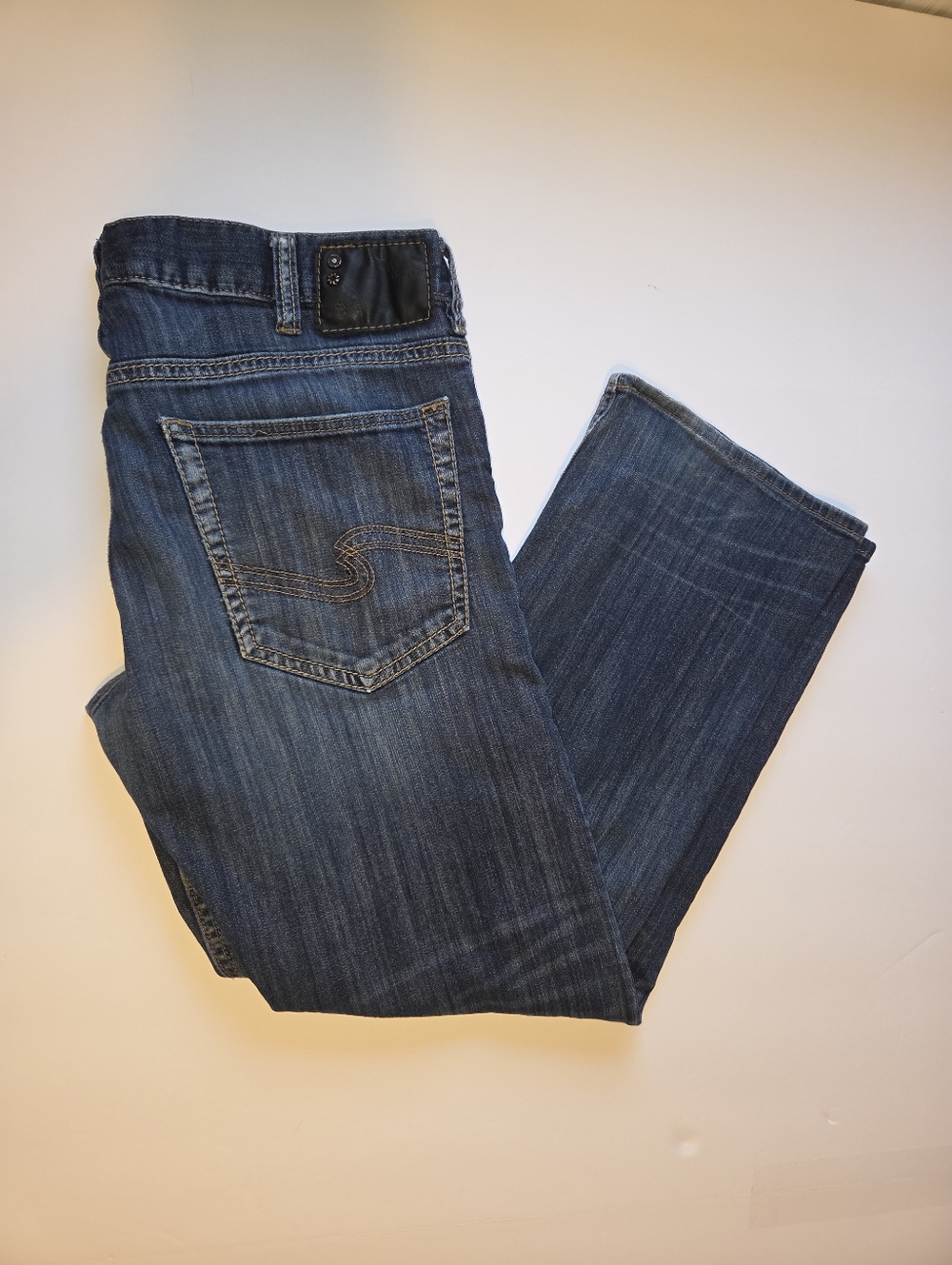 Silver Jeans Mens 34/30 Straight Leg Blue Denim